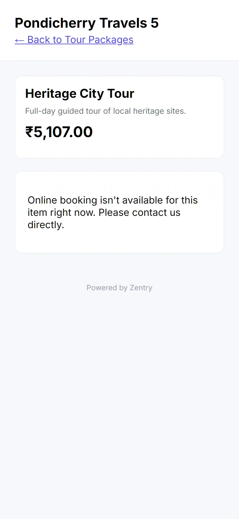 A product page on a phone with the order form.